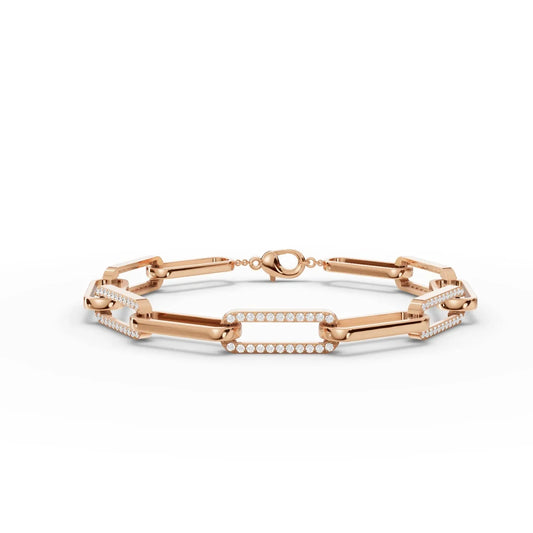0.88CT Round Lab Diamond Radiant Link Bracelet