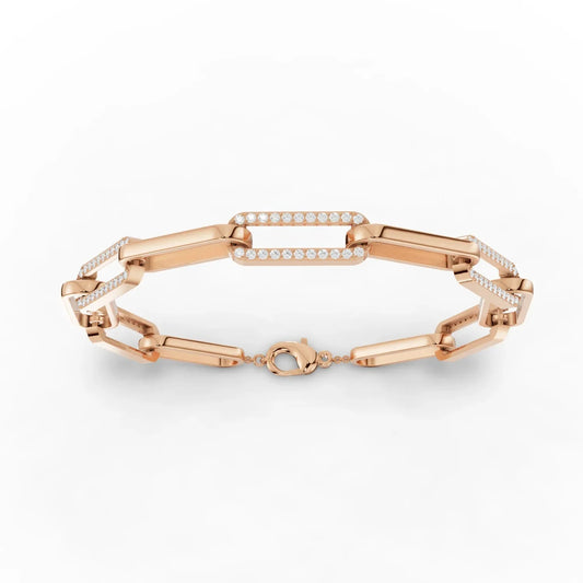 0.88CT Round Lab Diamond Radiant Link Bracelet