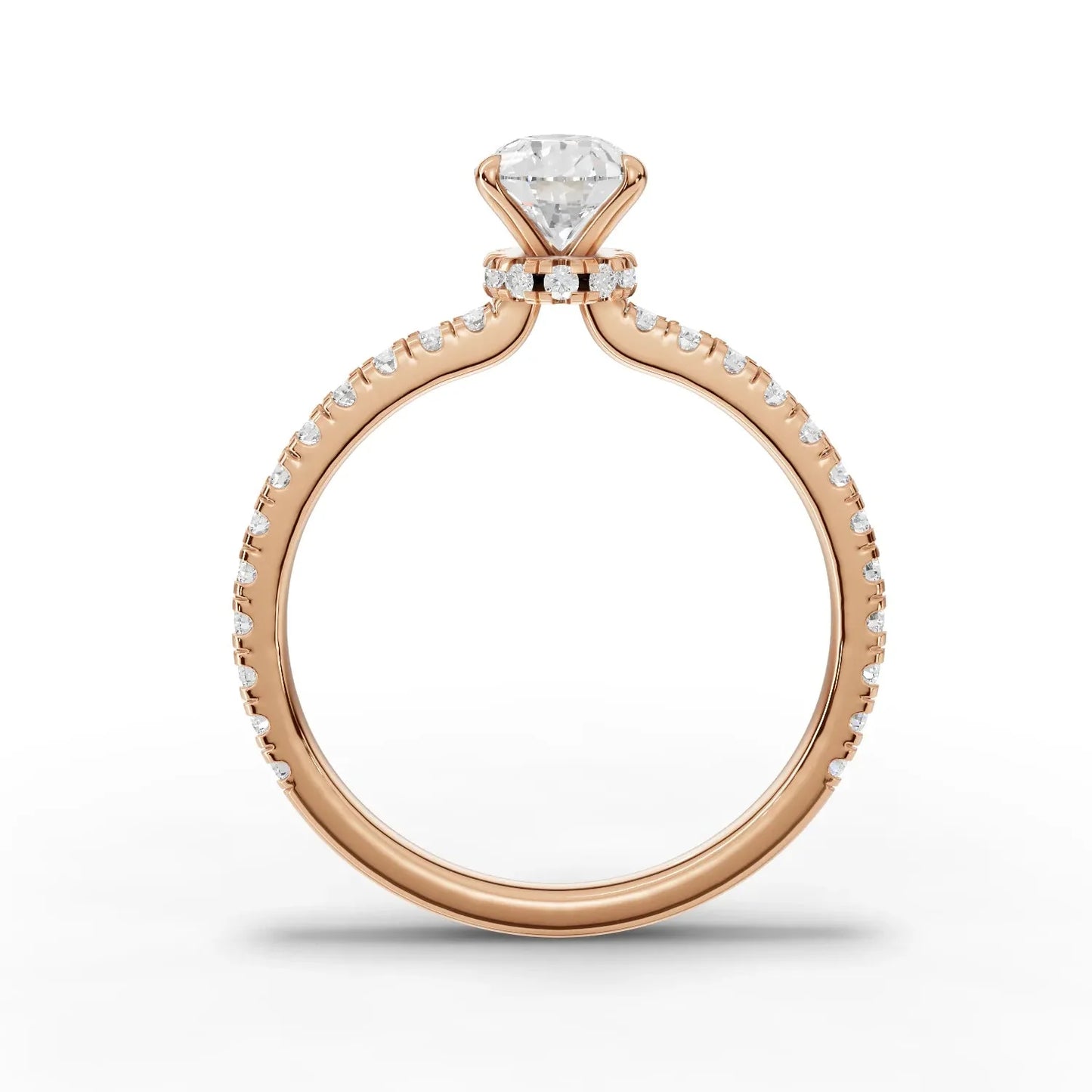 1.03CT Pear Lab Diamond Hidden Halo Accent Engagement Ring