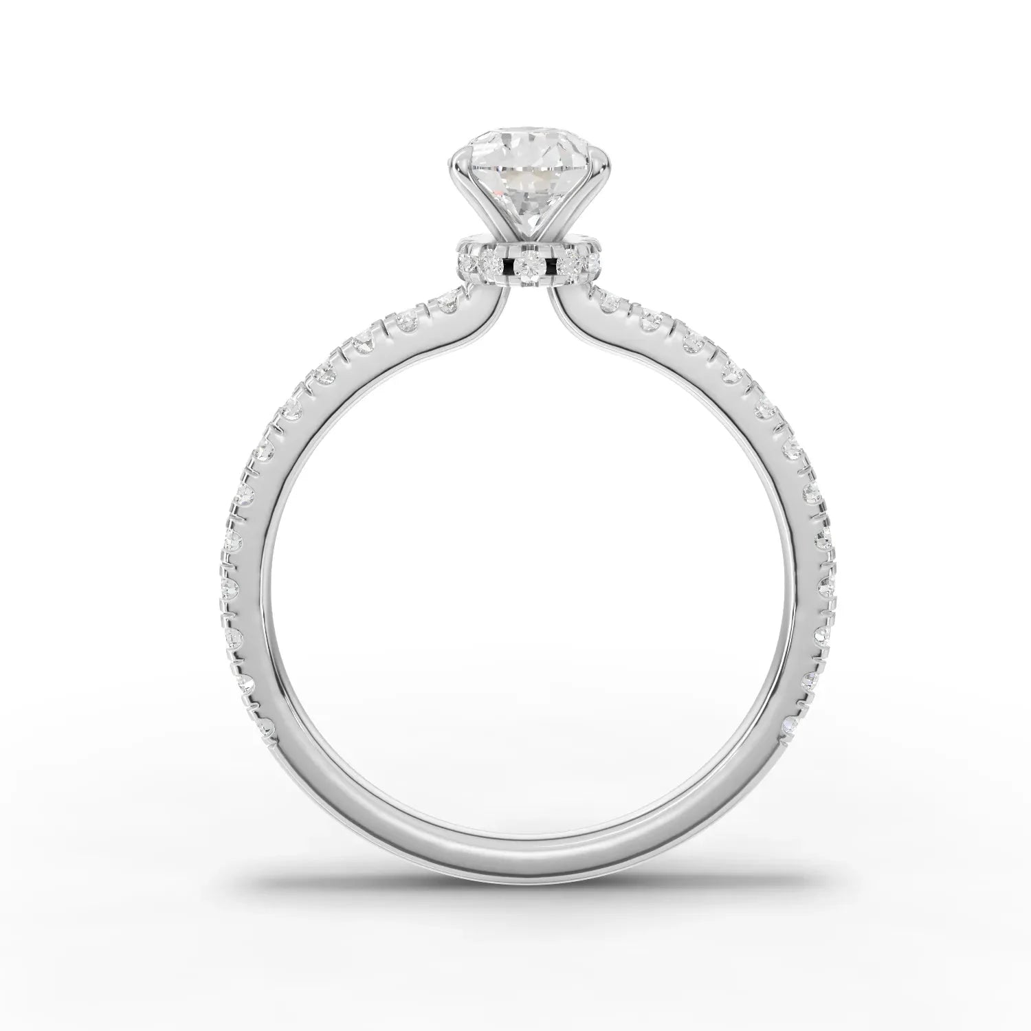 1.03CT Pear Lab Diamond Hidden Halo Accent Engagement Ring