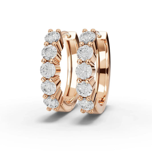 1.03CT Round Lab Diamond Huggie Earrings