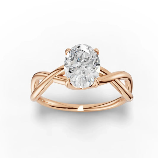 1.25CT Oval Lab Diamond Fashion Solitaire Ring