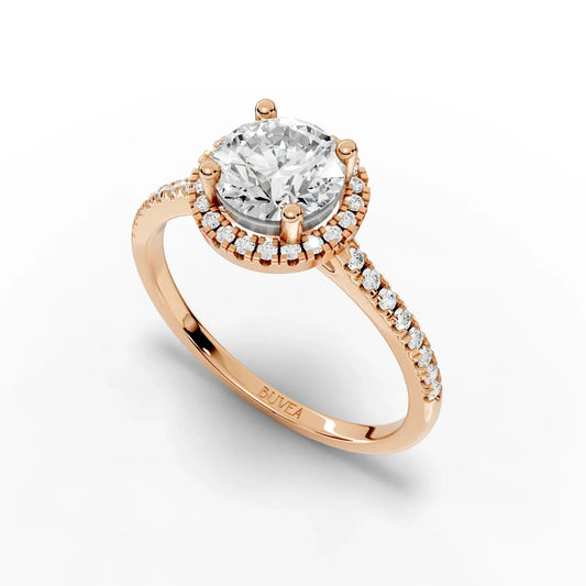 1.25CT Round Lab Diamond Premium Halo Acccent Ring