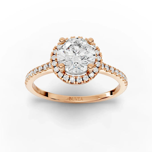 1.25CT Round Lab Diamond Premium Halo Acccent Ring