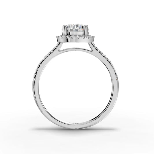 1.25CT Round Lab Diamond Premium Halo Acccent Ring