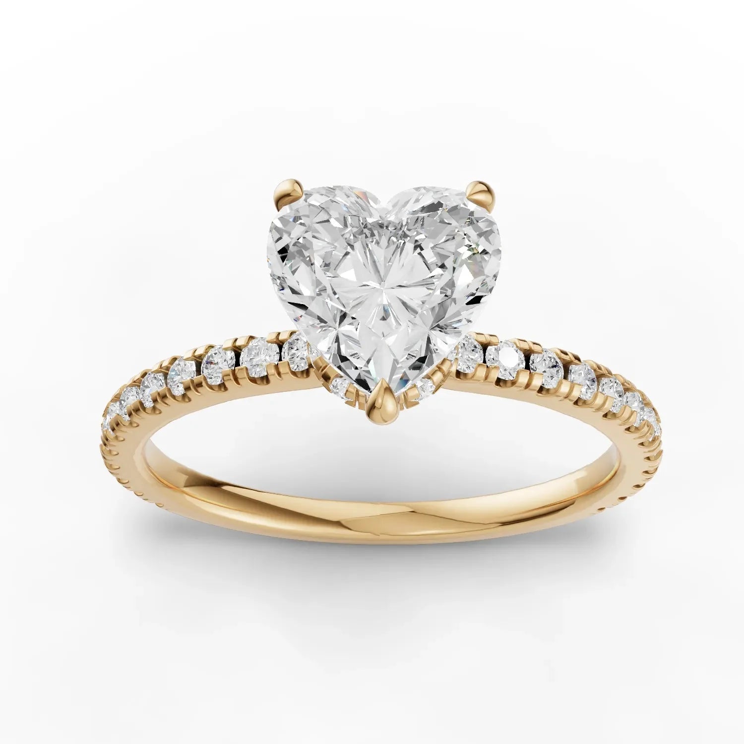 1.29CT Heart Lab Diamond Hidden Halo Accent Engagement Ring