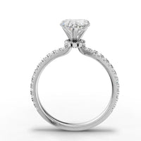 1.29CT Heart Lab Diamond Hidden Halo Accent Engagement Ring