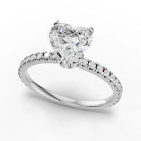 1.29CT Heart Lab Diamond Hidden Halo Accent Engagement Ring