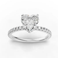 1.29CT Heart Lab Diamond Hidden Halo Accent Engagement Ring