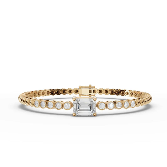 1.3CT Emerald Lab Diamond Solitaire Bracelet