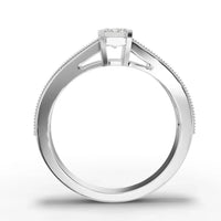 1.46CT Emerald Lab Diamond Half Eternity Accent Wedding Ring