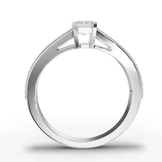 1.46CT Emerald Lab Diamond Half Eternity Accent Wedding Ring