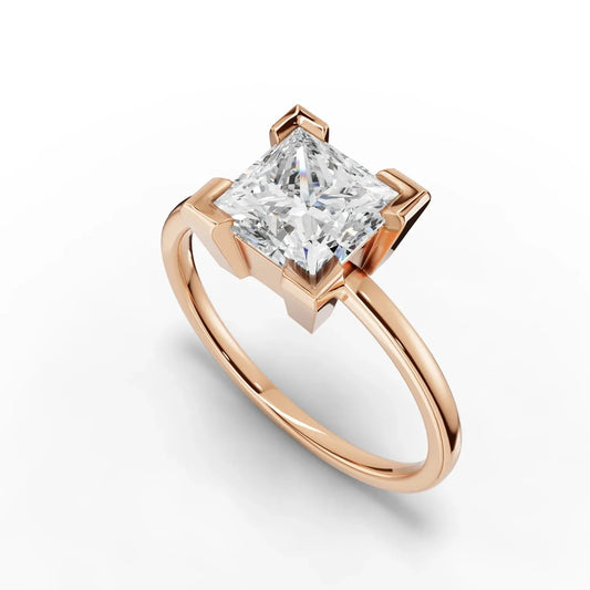 1.5 CT Princess Lab Diamond Classic Solitaire Engagement Ring