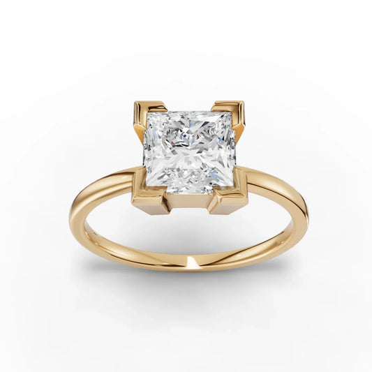 1.5 CT Princess Lab Diamond Classic Solitaire Engagement Ring
