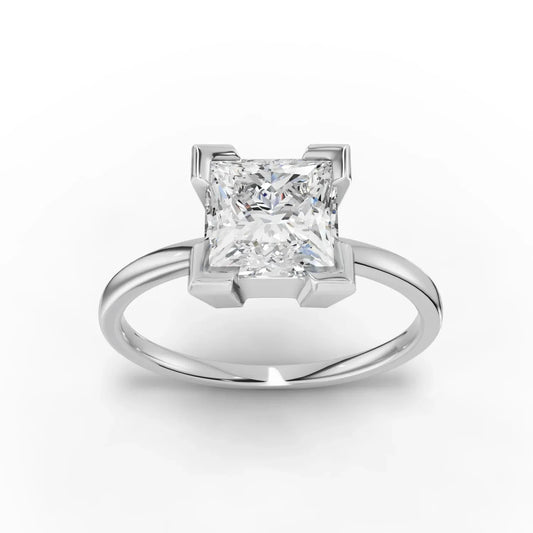 1.5 CT Princess Lab Diamond Classic Solitaire Engagement Ring