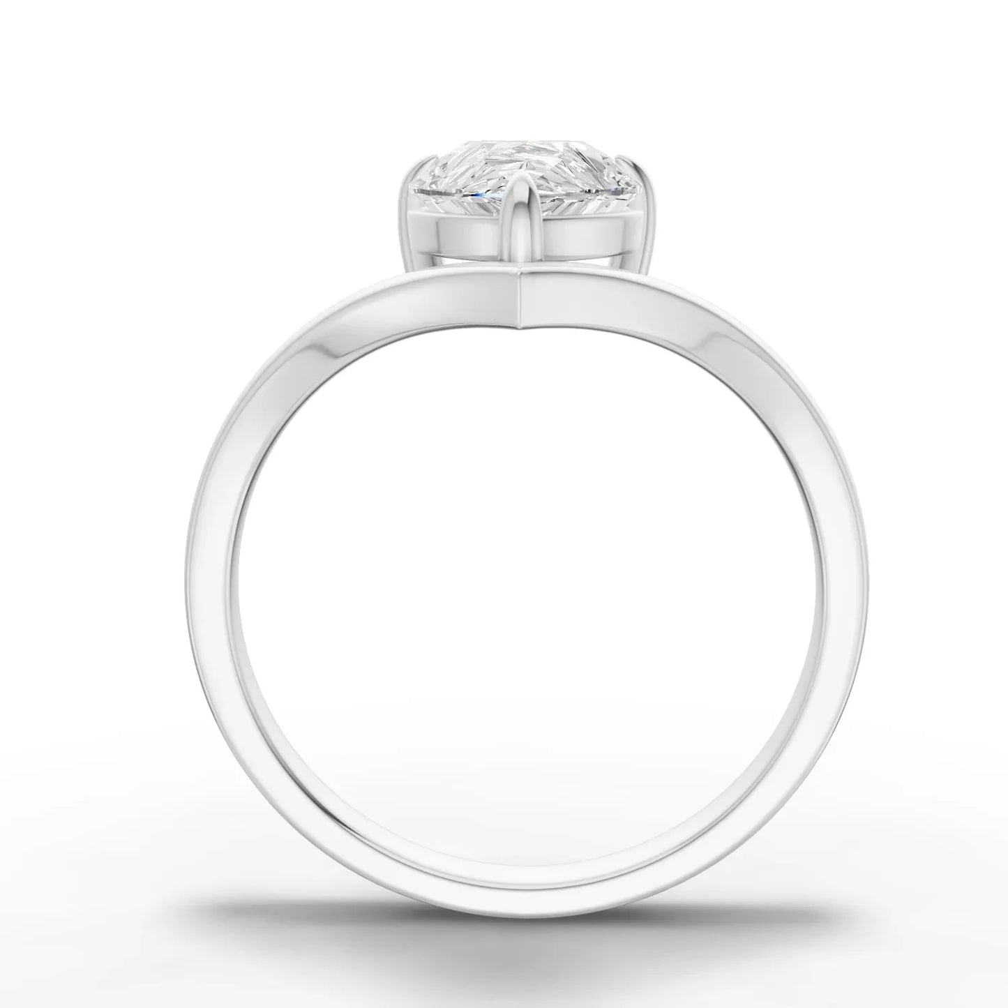 1.5CT Pear Lab Diamond Classic V Solitaire Engagement Ring