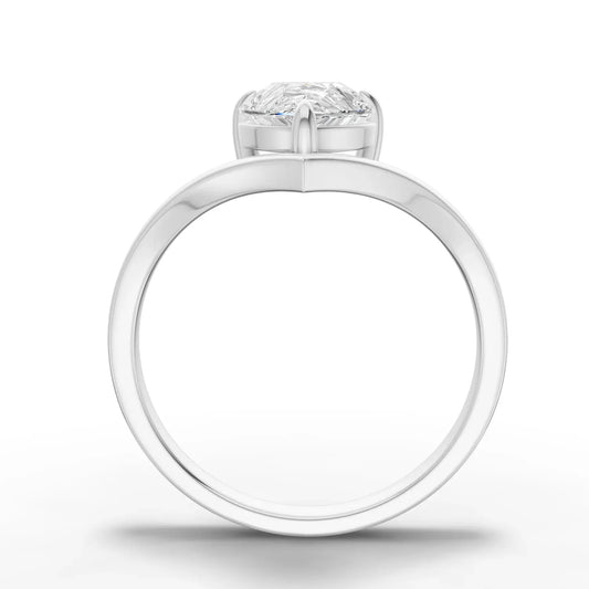1.5CT Pear Lab Diamond Classic V Solitaire Engagement Ring