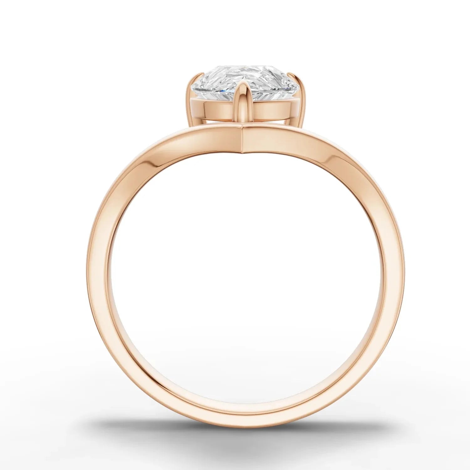 1.5CT Pear Lab Diamond Classic V Solitaire Engagement Ring