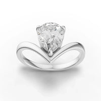 1.5CT Pear Lab Diamond Classic V Solitaire Engagement Ring