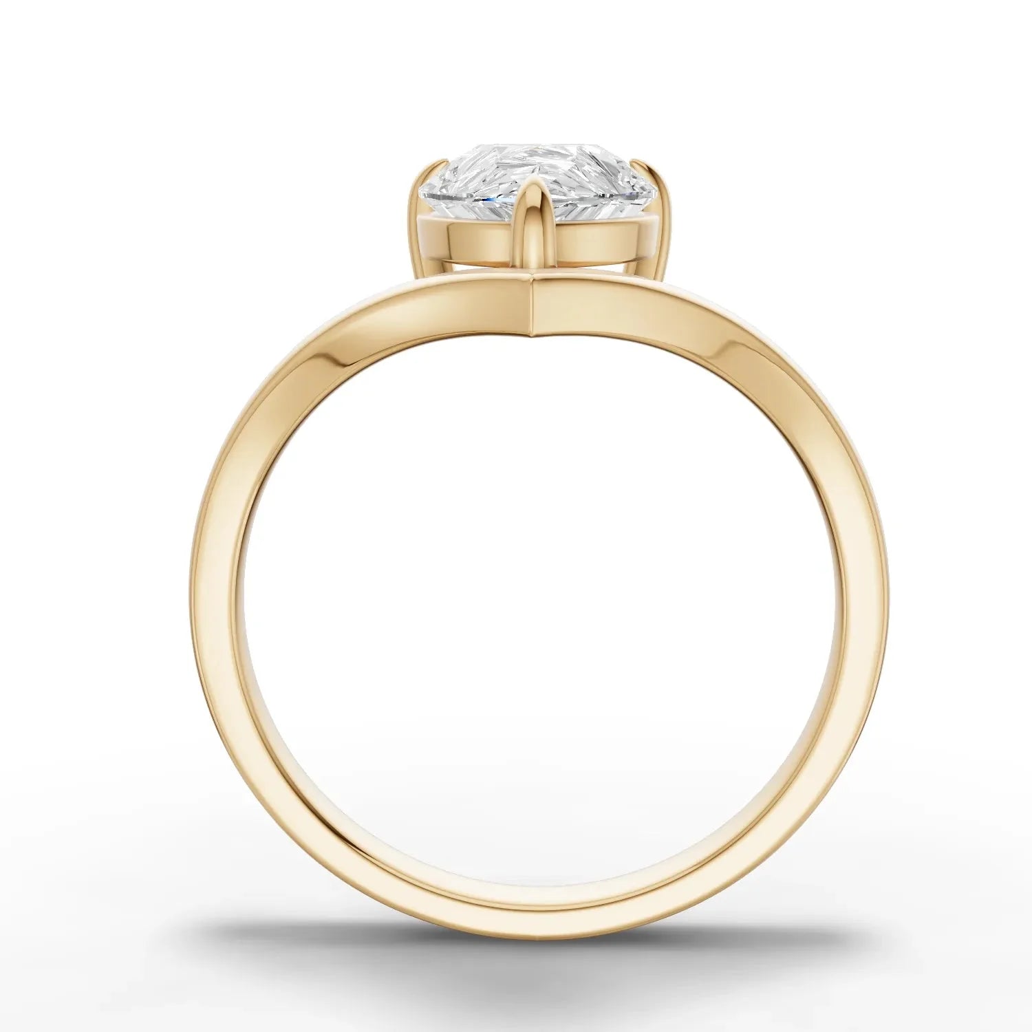 1.5CT Pear Lab Diamond Classic V Solitaire Engagement Ring