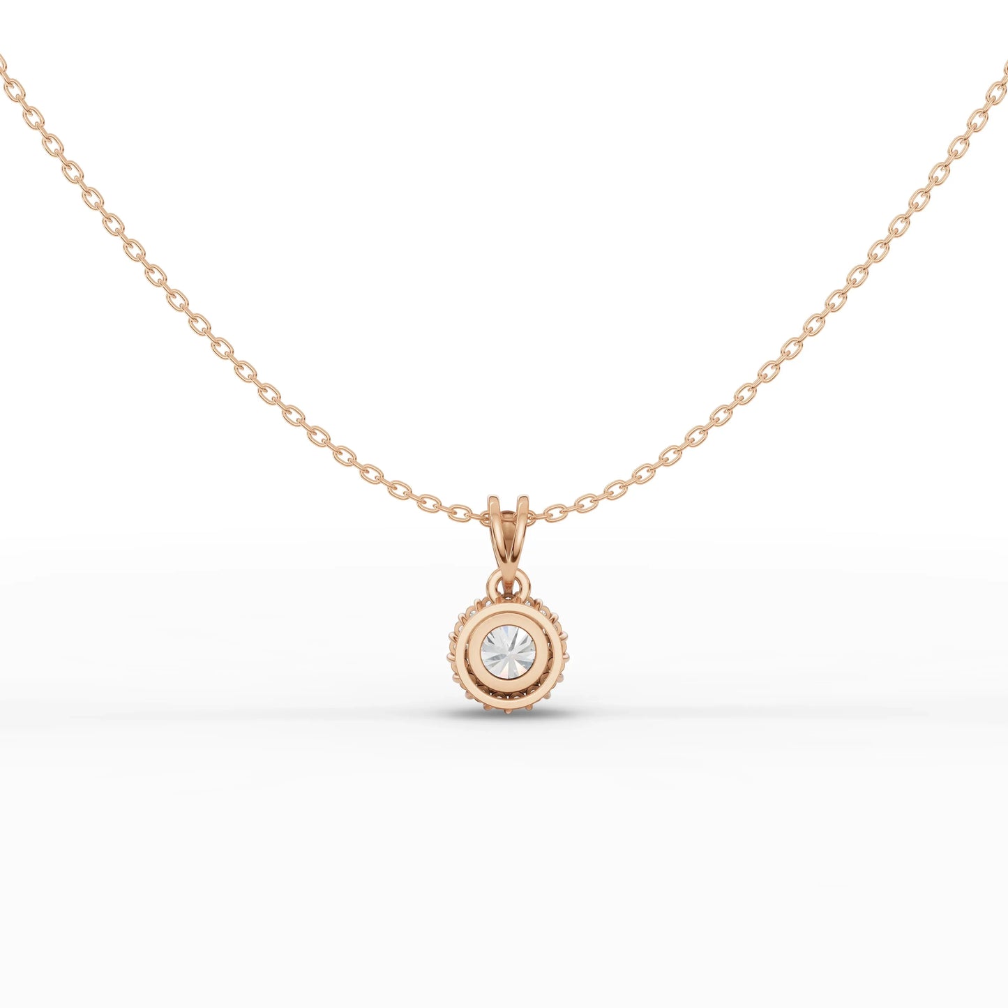 1.5CT Round Lab Diamond Halo Pendant