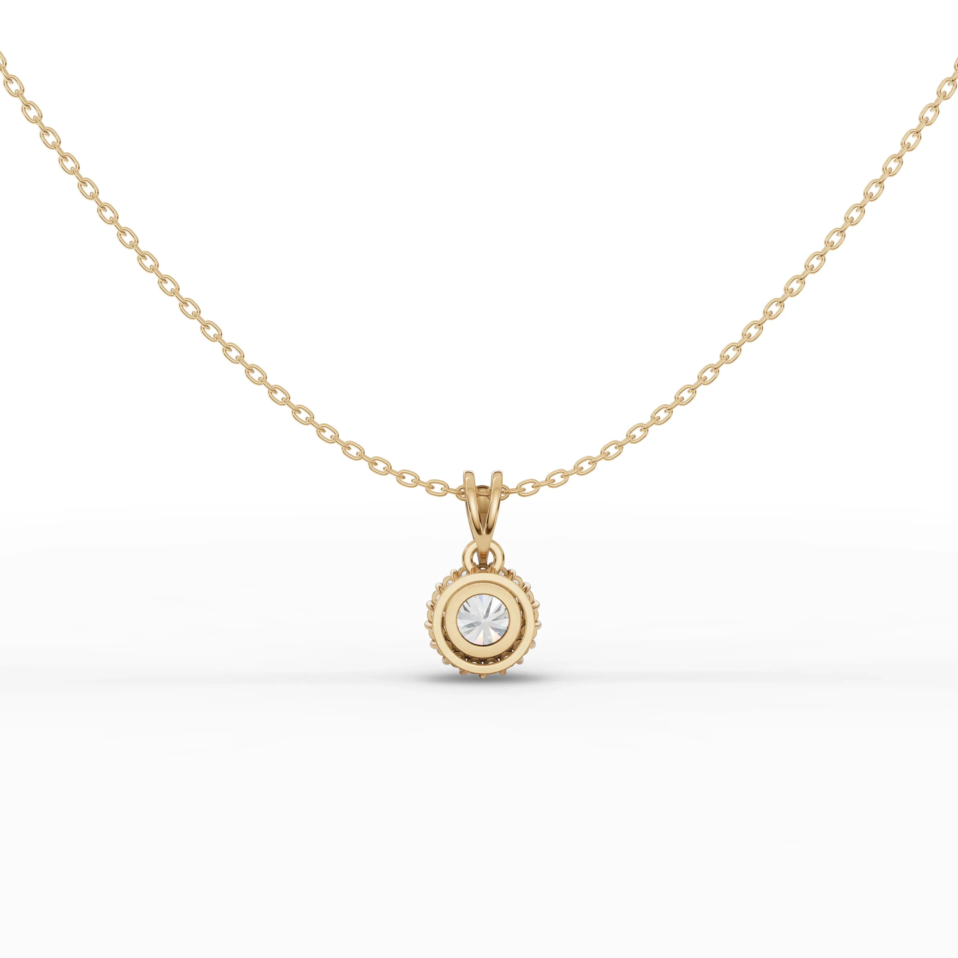 1.5CT Round Lab Diamond Halo Pendant
