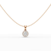 1.5CT Round Lab Diamond Halo Pendant