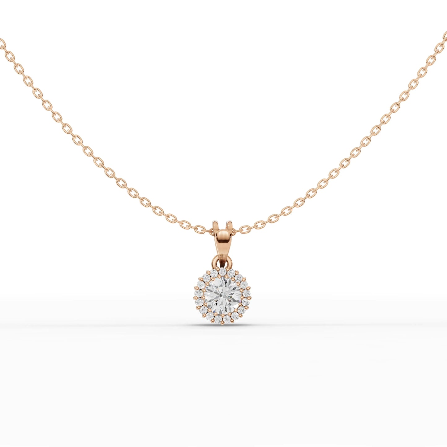 1.5CT Round Lab Diamond Halo Pendant