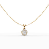 1.5CT Round Lab Diamond Halo Pendant