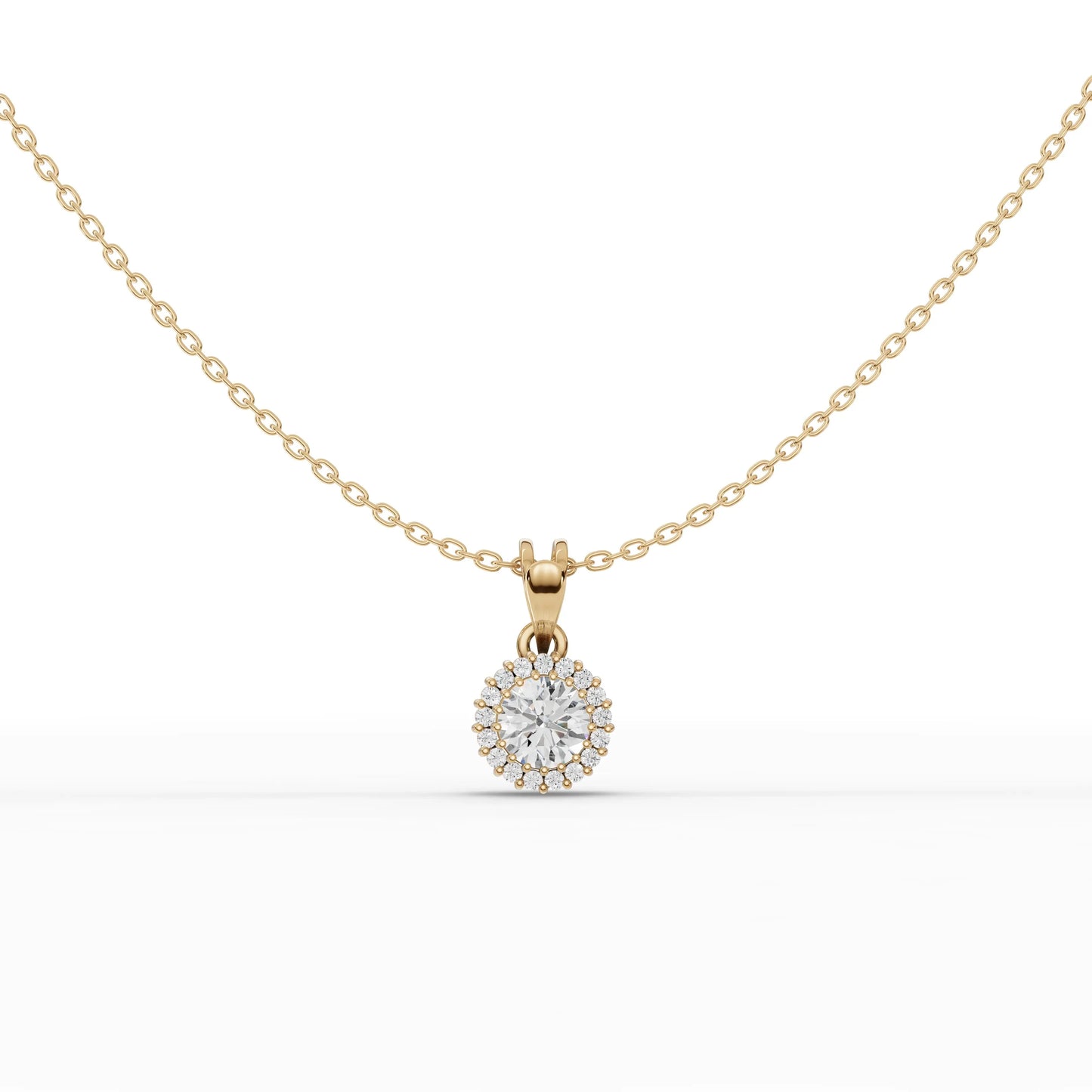 1.5CT Round Lab Diamond Halo Pendant
