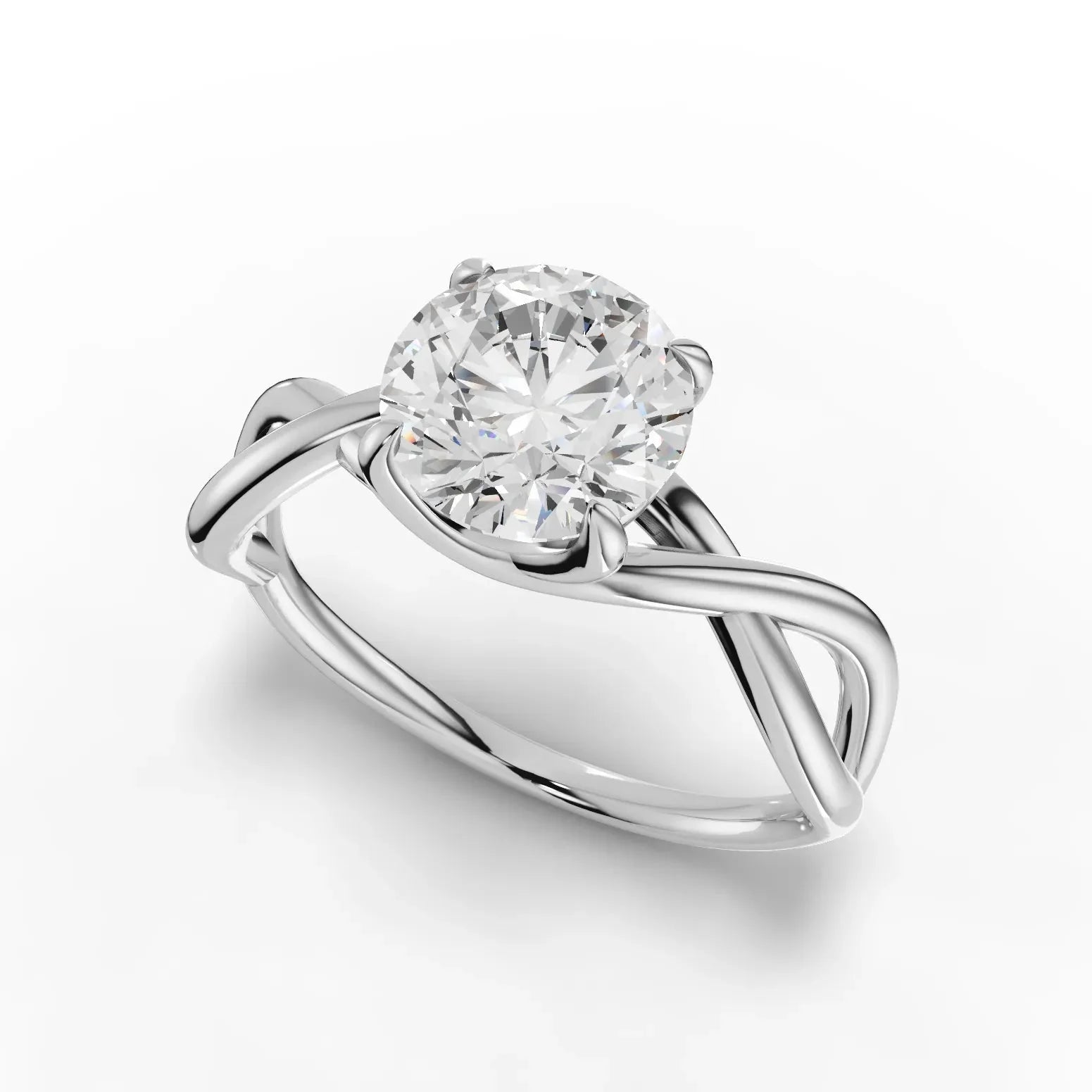 1.5CT Round Lab Diamond Solitaire Engagement Ring