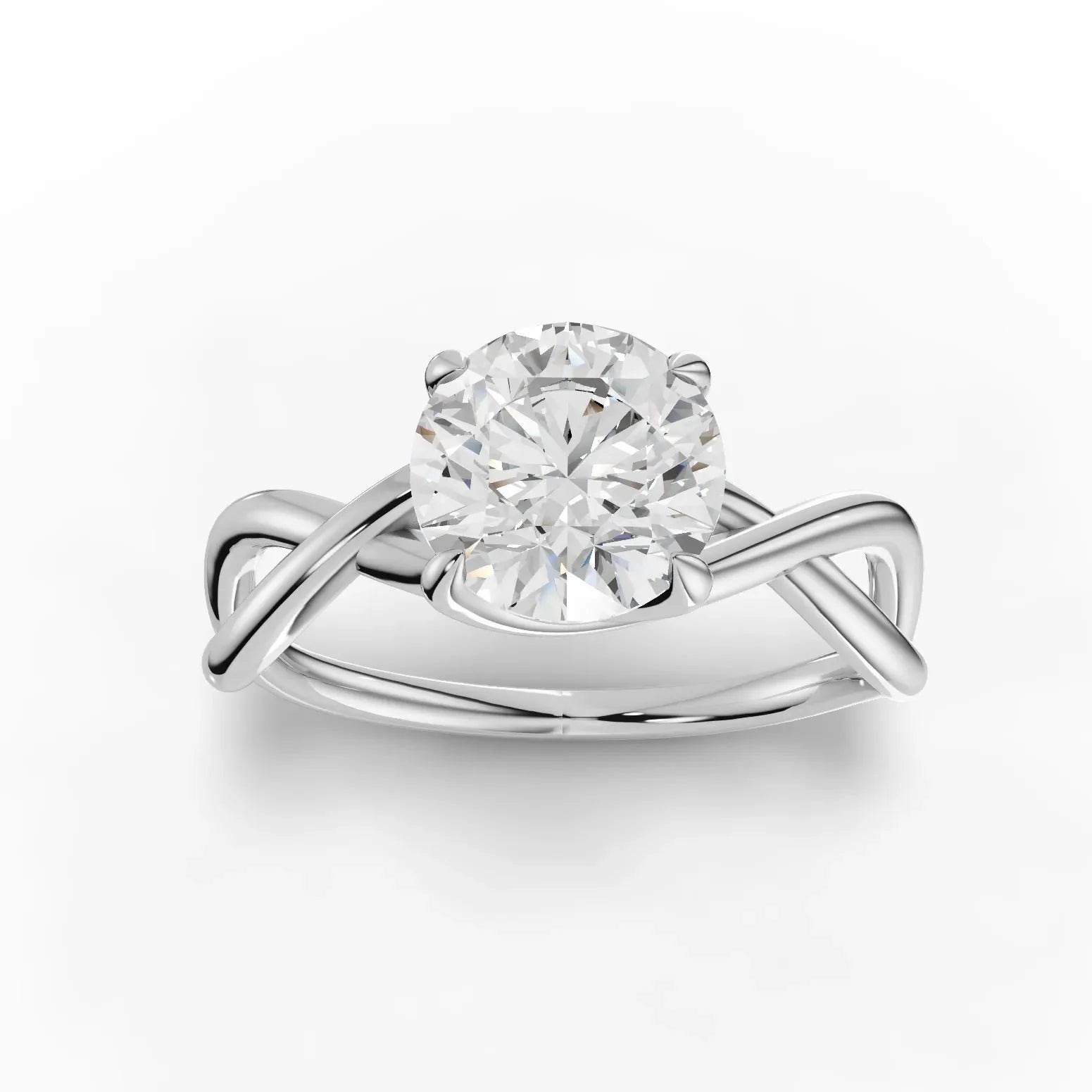 1.5CT Round Lab Diamond Solitaire Engagement Ring
