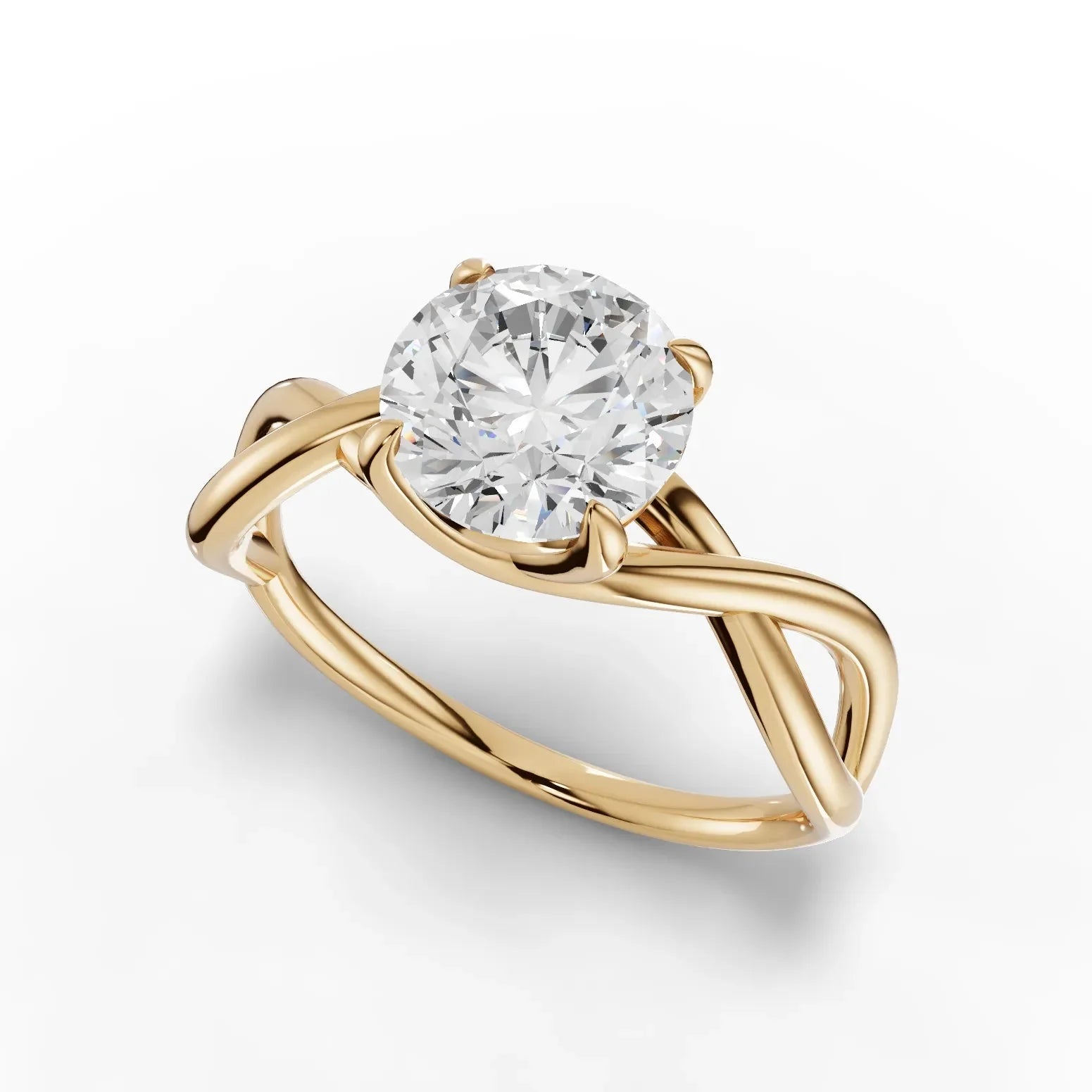1.5CT Round Lab Diamond Solitaire Engagement Ring