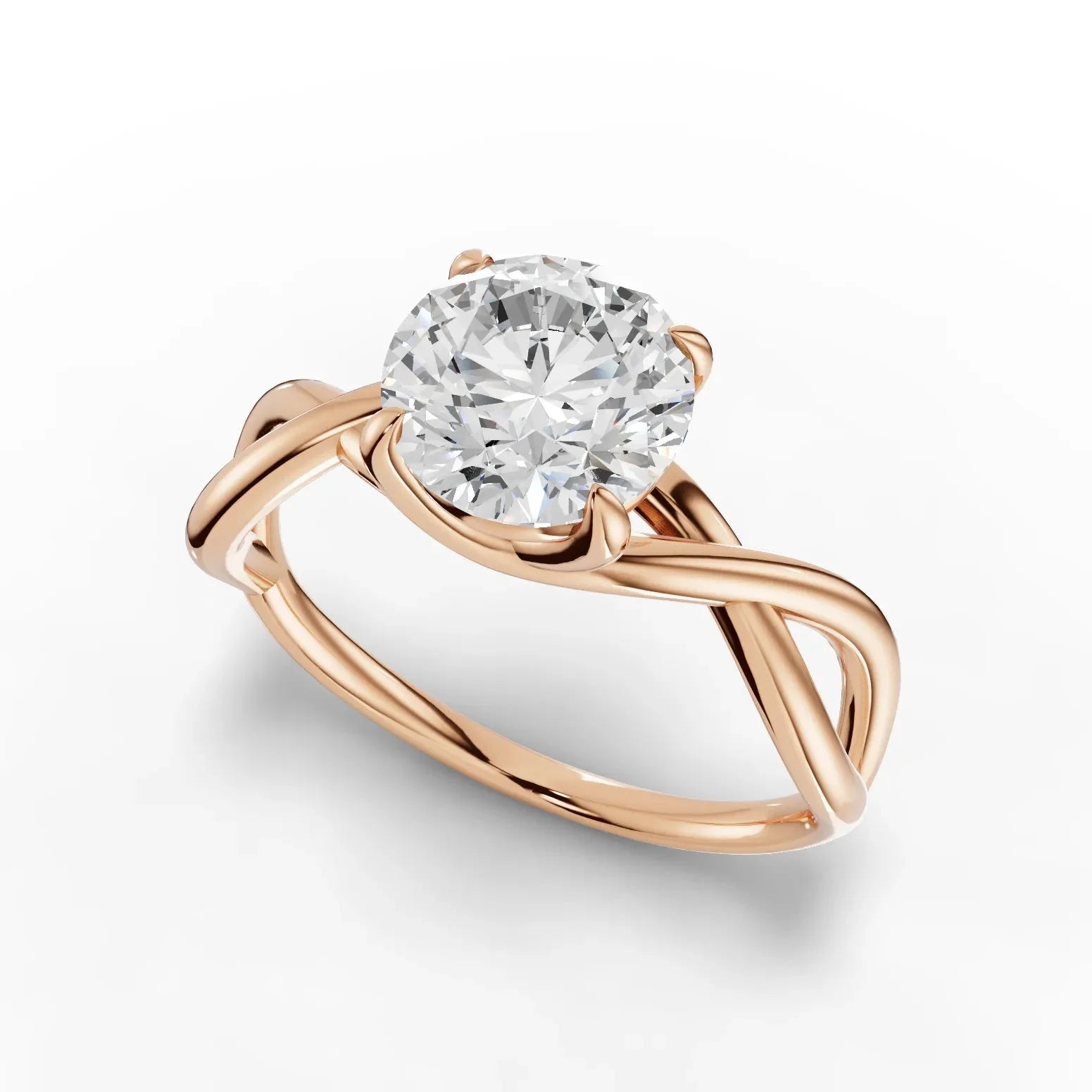 1.5CT Round Lab Diamond Solitaire Engagement Ring