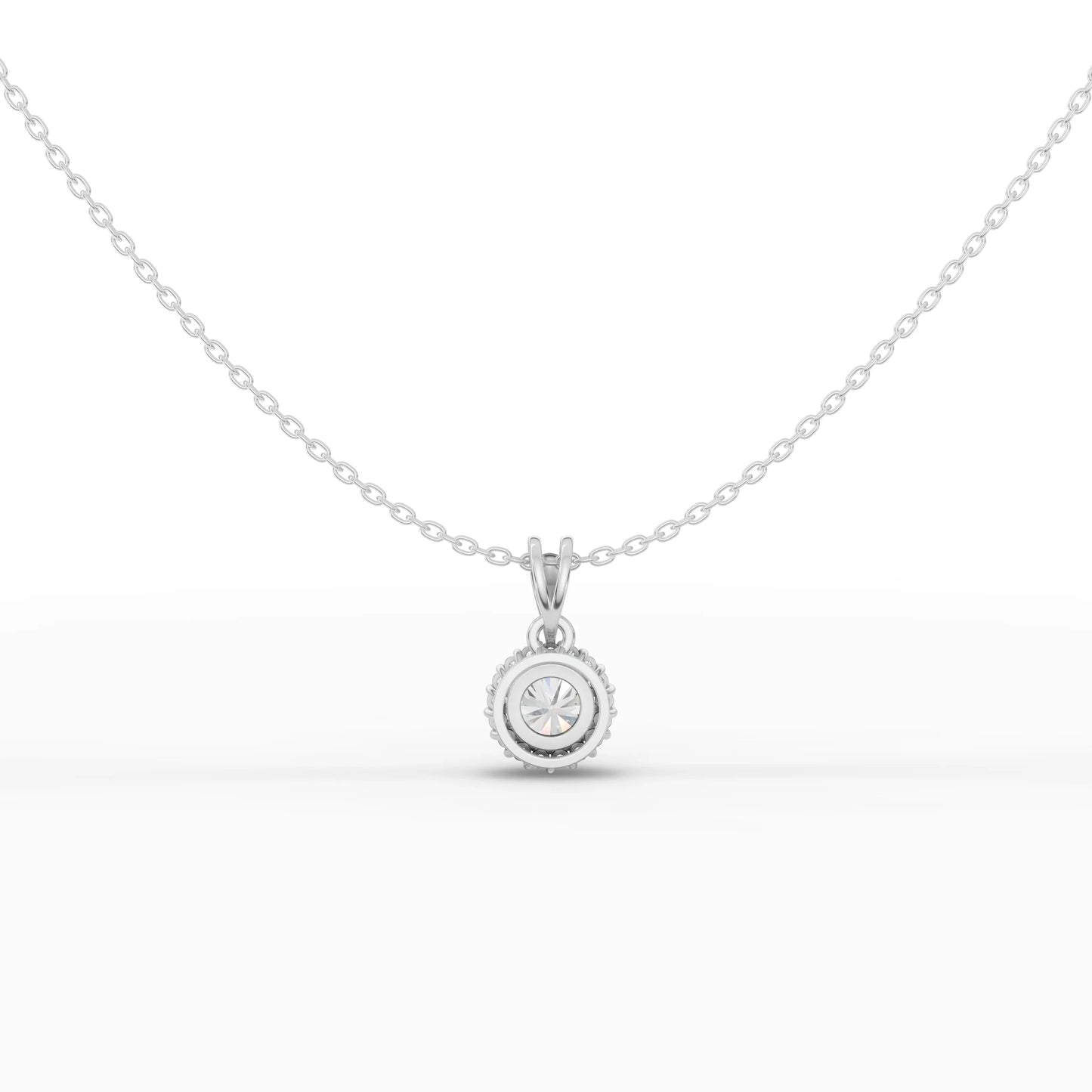 1.5CT Round Lab Diamond Halo Pendant