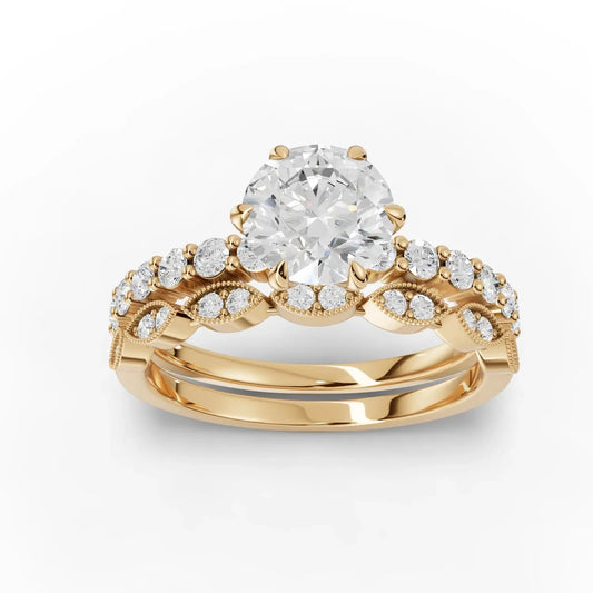 1.6CT Round Lab Diamond Bridal Set Ring