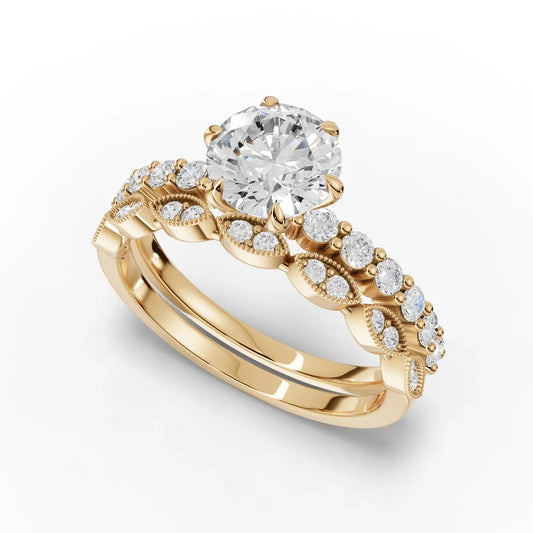 1.6CT Round Lab Diamond Bridal Set Ring