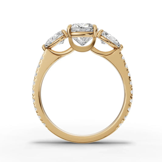 1.72CT Cushion Lab Diamond Three Stone Engagement Ring