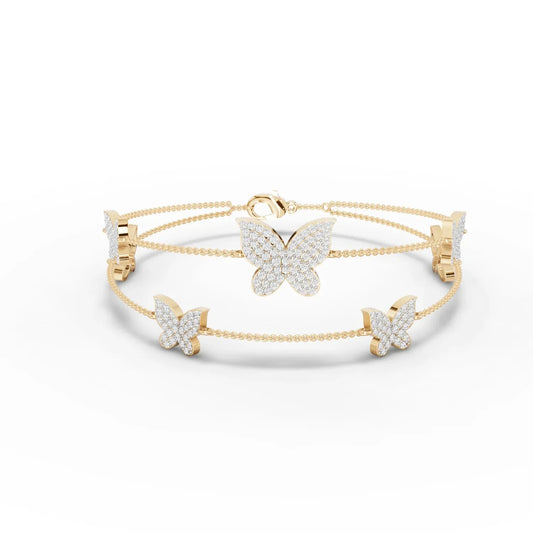 1.72CT Round Lab Diamond Butterfly Bracelet
