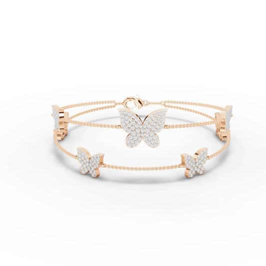 1.72CT Round Lab Diamond Butterfly Bracelet