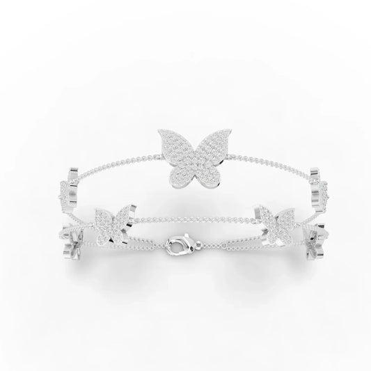 1.72CT Round Lab Diamond Butterfly Bracelet