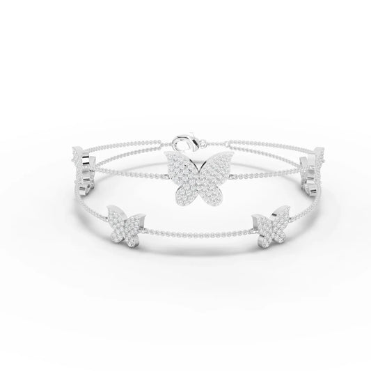 1.72CT Round Lab Diamond Butterfly Bracelet