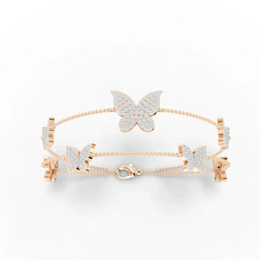 1.72CT Round Lab Diamond Butterfly Bracelet