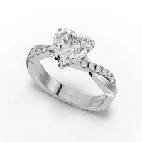 1.74CT Heart Lab Diamond Engagement Ring