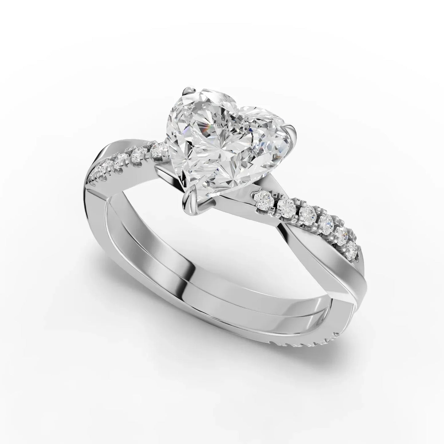 1.74CT Heart Lab Diamond Engagement Ring