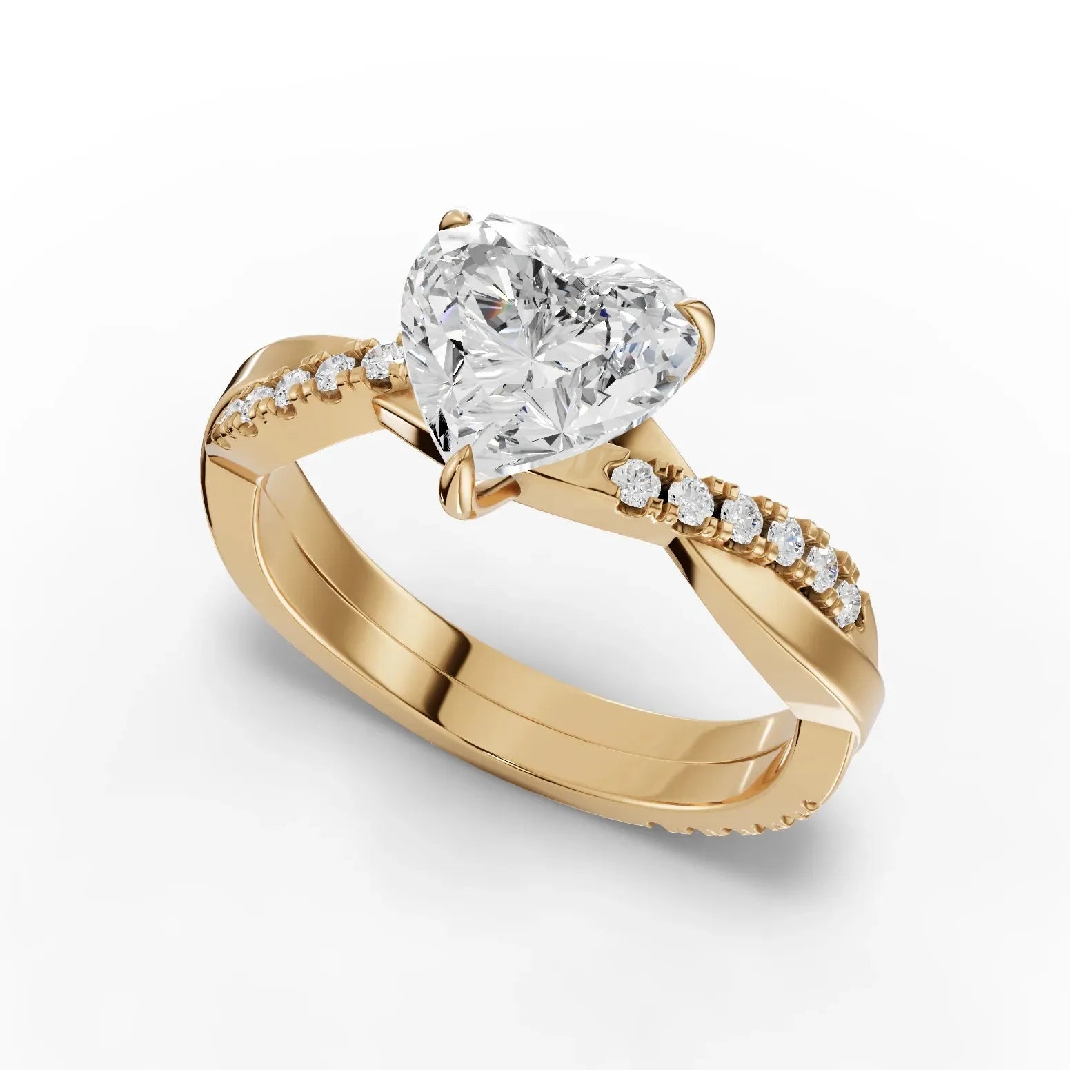 1.74CT Heart Lab Diamond Engagement Ring