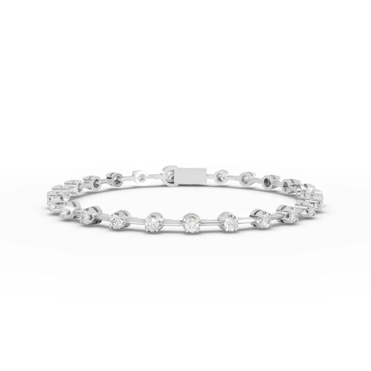 1.78CT Round Lab Diamond Station Tennis Bracelet