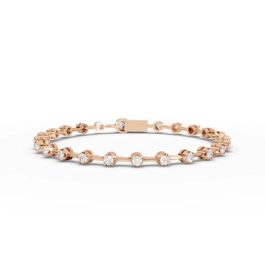 1.78CT Round Lab Diamond Station Tennis Bracelet