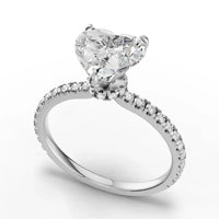1.79CT Heart Lab Diamond Hidden Halo Accent Engagement Ring