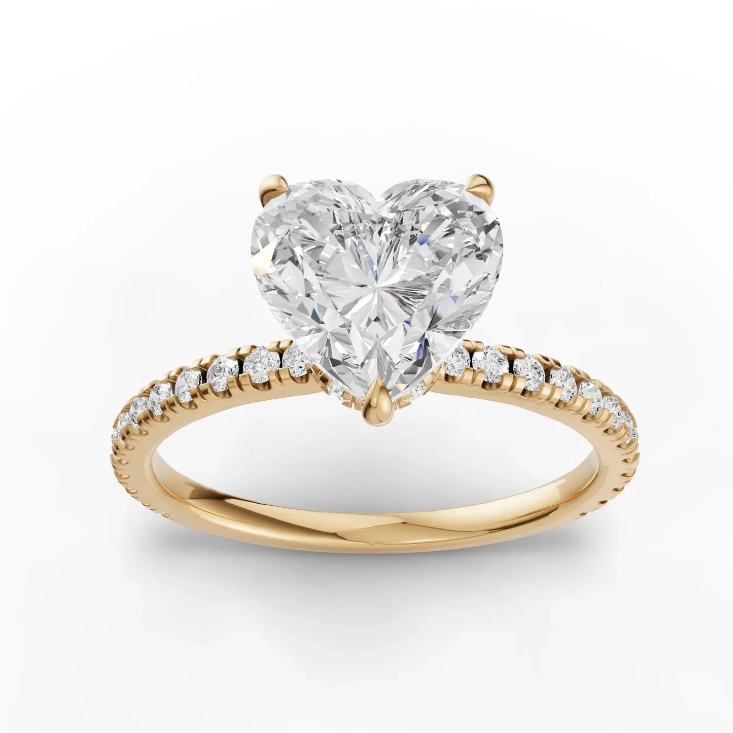 1.79CT Heart Lab Diamond Hidden Halo Accent Engagement Ring